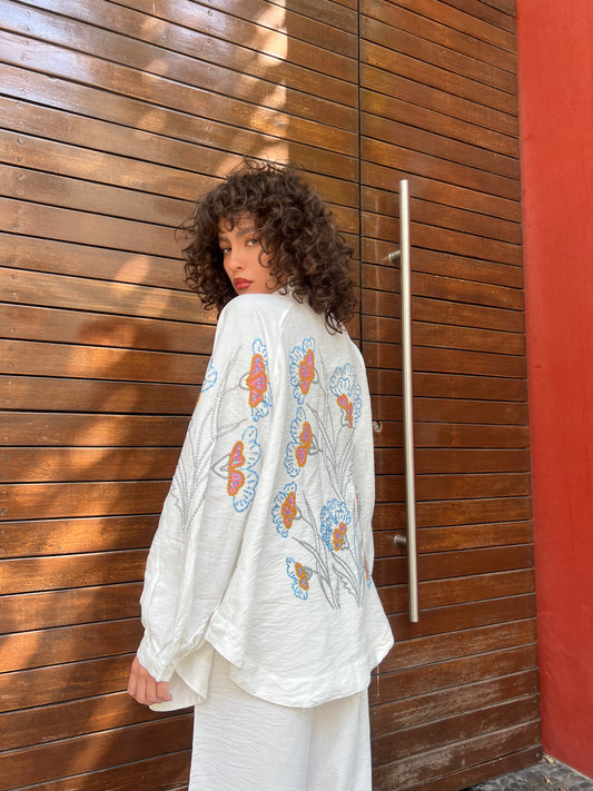 Kimono Con Detalles En  Lentejuela