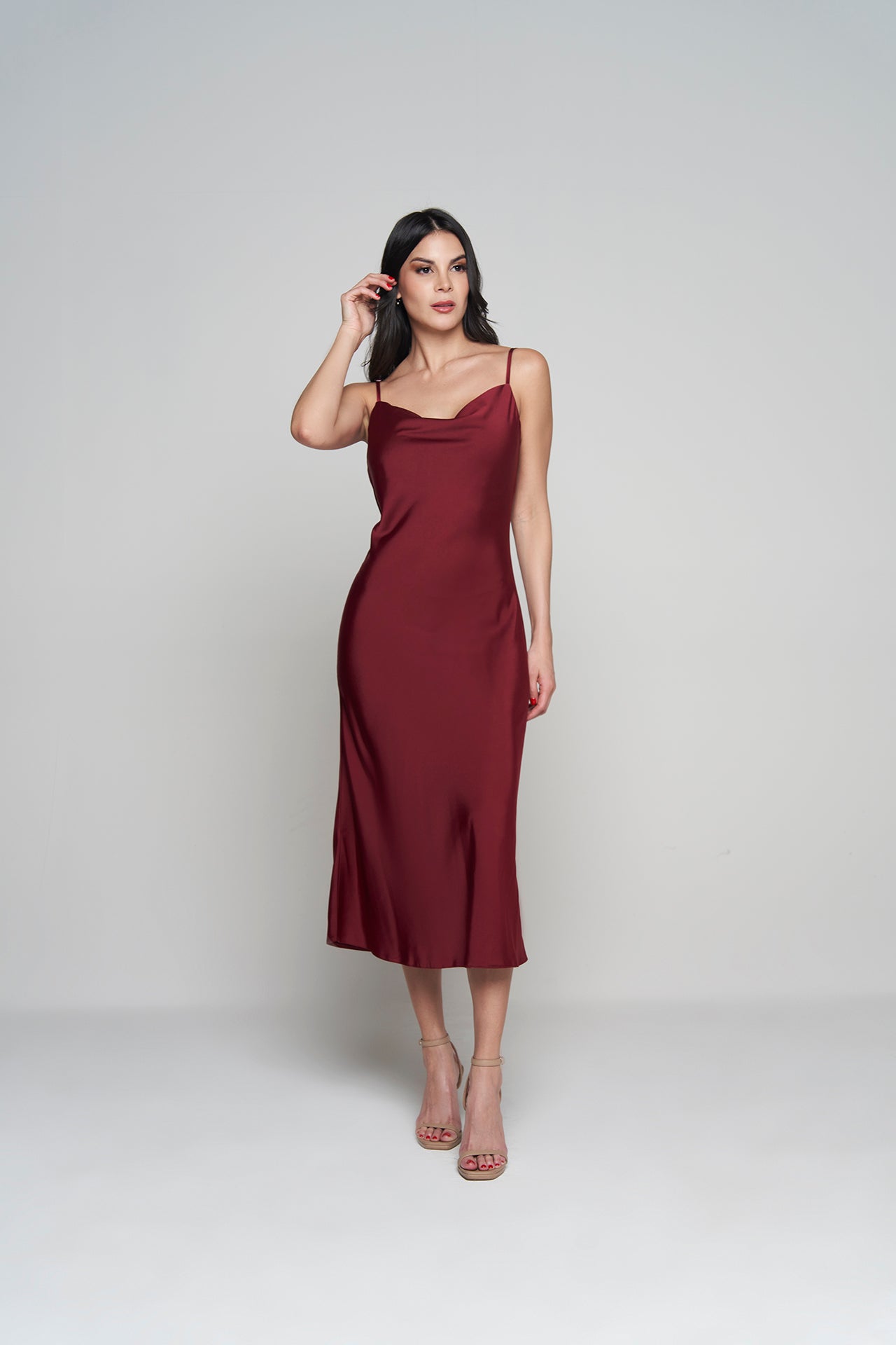 Vestido Vino De Seda